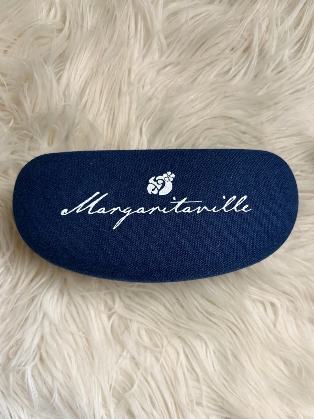 Margaritaville Classic Navy Hard Sunglasses Case with White Logo